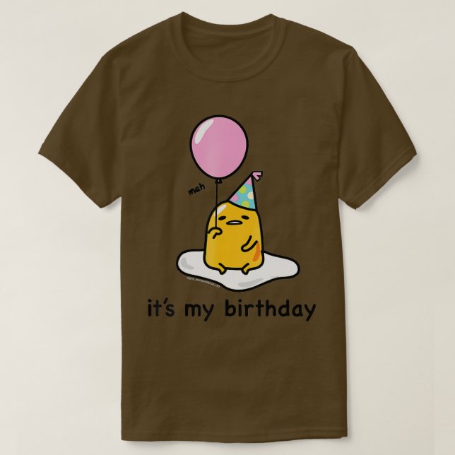 T-shirt Gudetama, c'est mon anniversaire (Design devant)