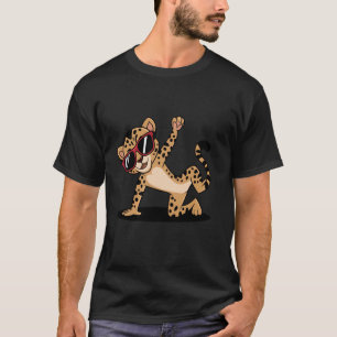 T-shirt Guépard de dessin animé en breakdance avec lunette