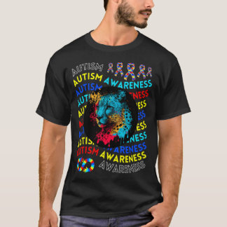 T-shirt Guépard de sensibilisation à l'autisme pour l'ense