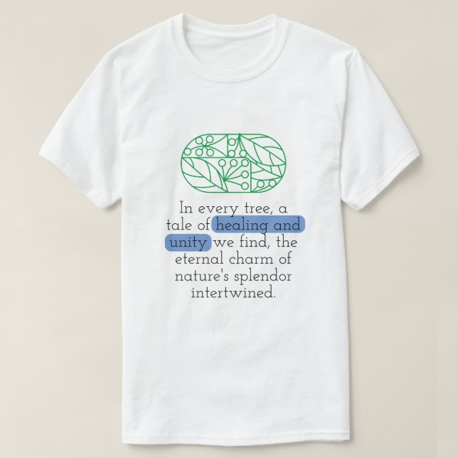 T-shirt Guérison et unité Nature Citation avec arbre et fe (Design devant)