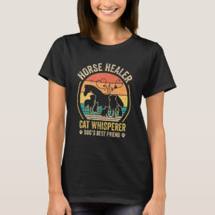 T-shirt Guérisseur de chevaux Chuchoteur de chats Meilleur