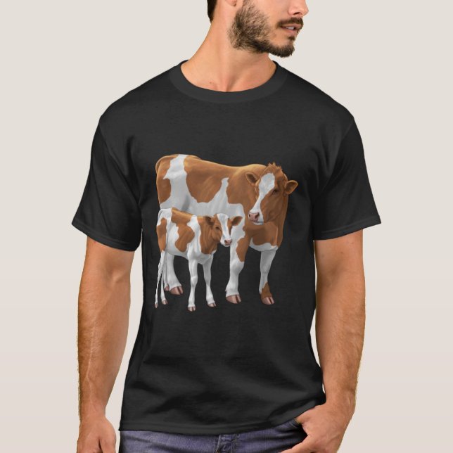 T-shirt Guernesey Cow et Cute Calf (Devant)