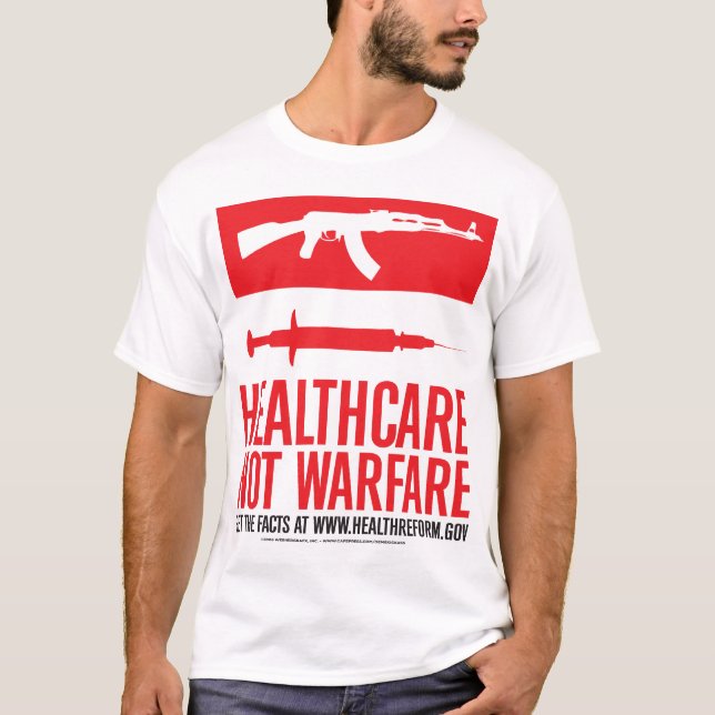 T-shirt Guerre de soins de santé PAS (Devant)