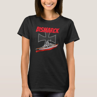 T-shirt Guerre Mondiale 2 Allemand Bismarck Ship Modèle 2è