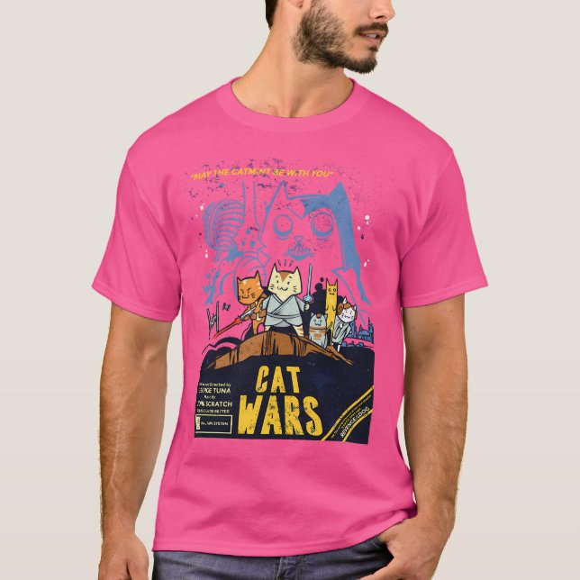 T-shirt Guerres de chat Lightsaber (Devant)