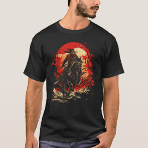 T-shirt Guerrier à cheval samouraï Japon Art Graphique
