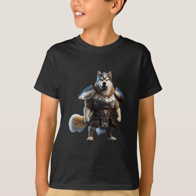 T-shirt Guerrier Alaskan Malamute Chien, Militaire Alaskan (Devant)