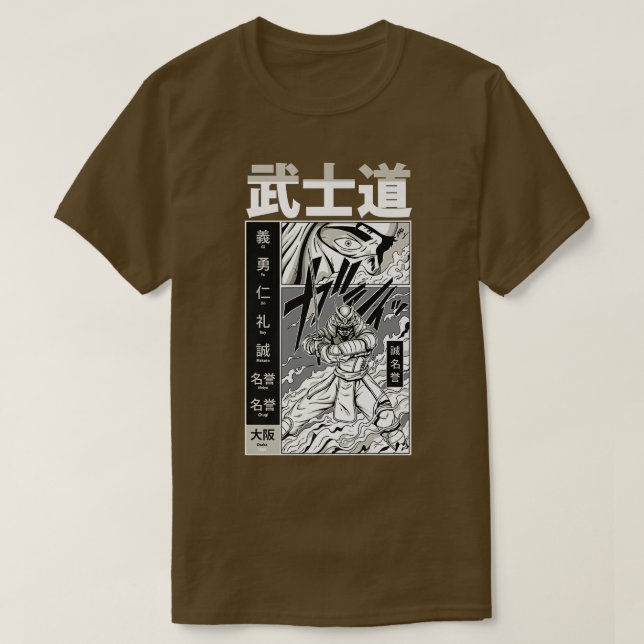 T-shirt Guerrier Anime Samurai Katana  (Design devant)