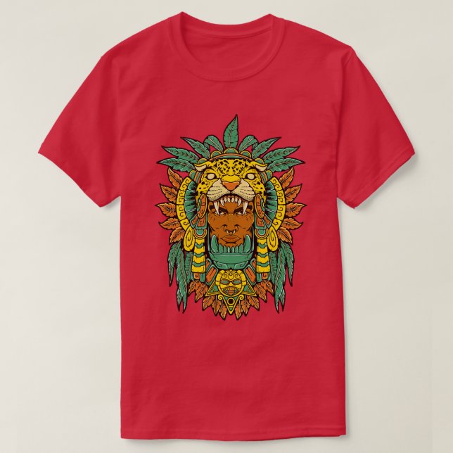 T-shirt Guerrier aztèque Jaguar (Design devant)