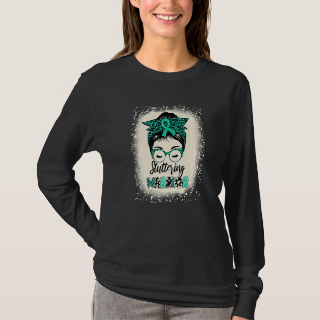 T-shirt Guerrier Bègue Chignon Méssy Ruban Sarcelle Léopar (Devant)
