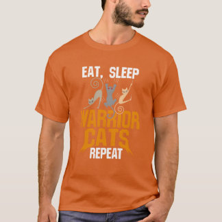 T-shirt Guerrier Chat Cadeau Mange Sommeil Guerrier Chats 