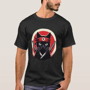 T-shirt Guerrier Chat Samouraï Katana Art Ninja Japonais