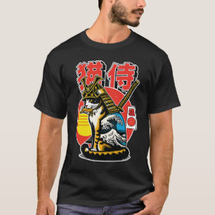 T-shirt Guerrier Chat Samouraï – Tatouage Vague Japonaise