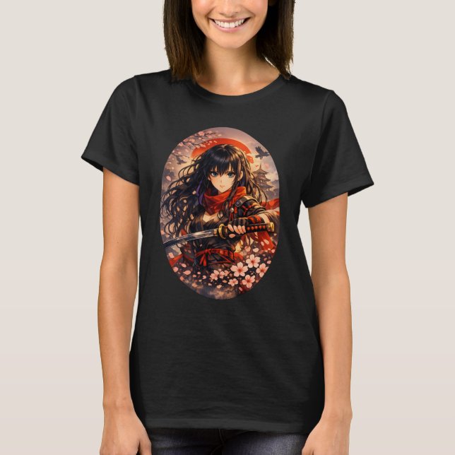 T-shirt Guerrier Cherry Blade – Esprit Anime (Devant)