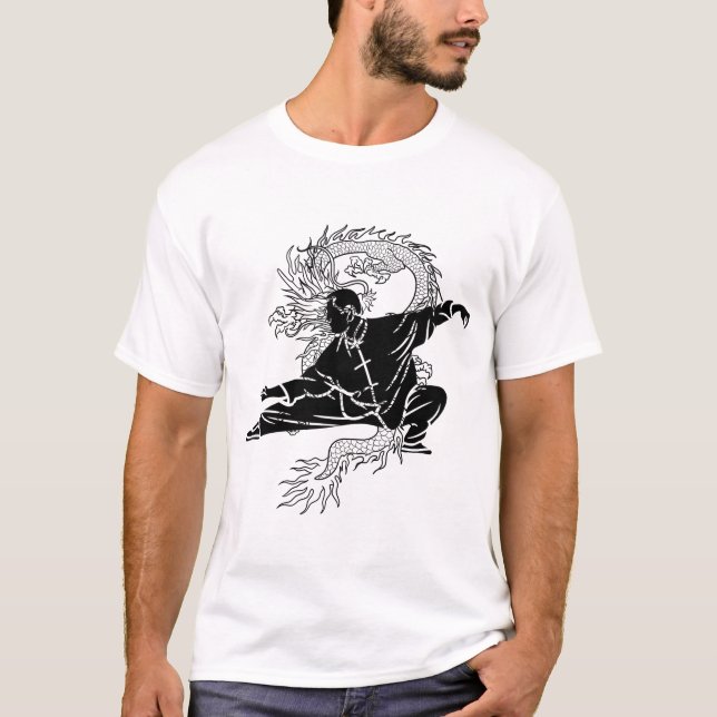 T-shirt Guerrier chinois de Kung Fu (Devant)
