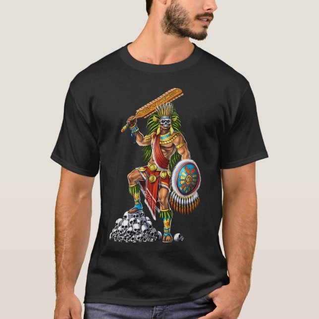 T-shirt Guerrier crâne aztèque (Devant)