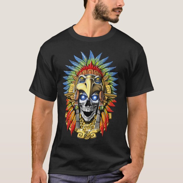 T-shirt Guerrier crâne d'aigle aztèque (Devant)