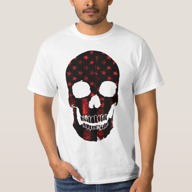 T-shirt Guerrier Crâne USA (Devant)