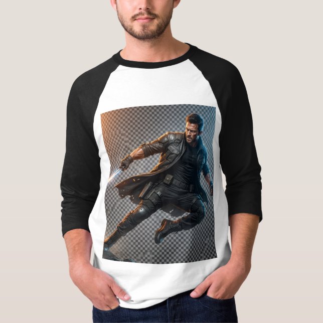 T-shirt Guerrier d'action épique (Devant)