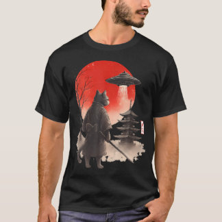 T-shirt Guerrier de Chat Ninja Samouraï Ufo Anime Japonais