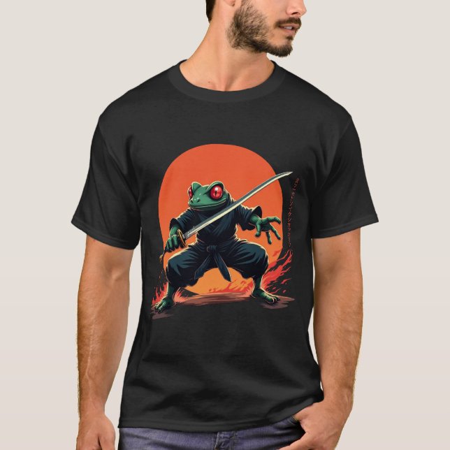 T-shirt Guerrier de grenouille Ninja - Anime de Samurai Ka (Devant)