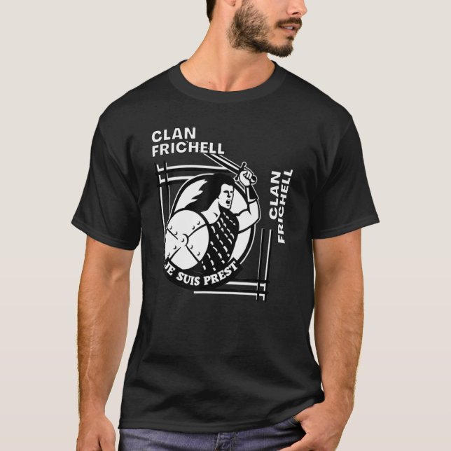 T-shirt Guerrier de la devise gaélique du clan Frichell (Devant)