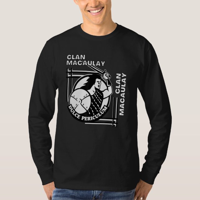 T-shirt Guerrier de la devise gaélique du clan Macaulay (Devant)