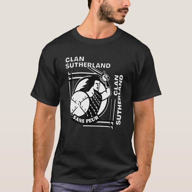 T-shirt Guerrier de la devise gaélique du clan Sutherland (Devant)