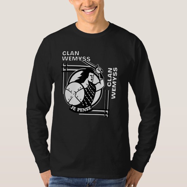 T-shirt Guerrier de la devise gaélique du clan Wemyss (Devant)