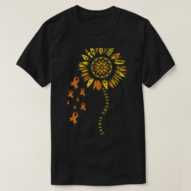 T-shirt Guerrier de la leucémie Ruban orange Fleur Leucémi (Design devant)