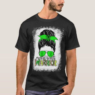 T-shirt Guerrier de la santé Messy Bun Sensibilisation à l