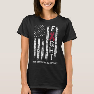 T-shirt Guerrier de l'anévrisme cérébral Drapeau américain