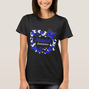 T-shirt guerrier de l'ataxie papillon avec ruban bleu T-sh