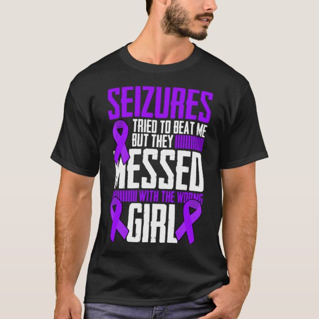 T-shirt Guerrier de l'épilepsie de la fille courageuse dis (Devant)