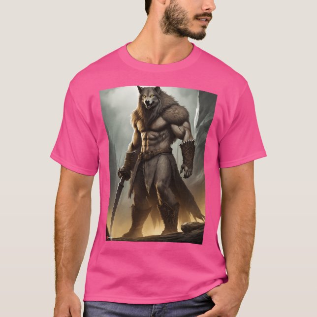 T-shirt Guerrier de loup-garou (Devant)