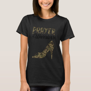 T-shirt Guerrier de prière de camouflage Prière de foi Cat