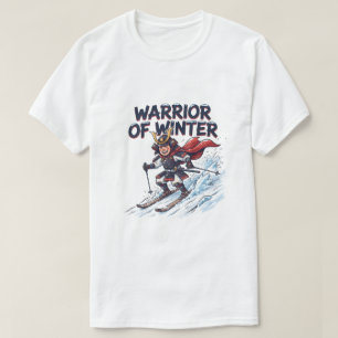 T-shirt Guerrier de Samouraï de Ski d'Hiver