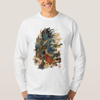 T-shirt Guerrier démon Blue Oni | Mythologie japonaise Yok