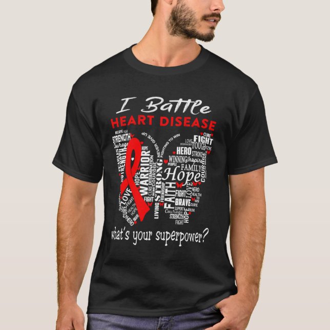 T-shirt Guerrier des maladies cardiaques - Je combat les m (Devant)