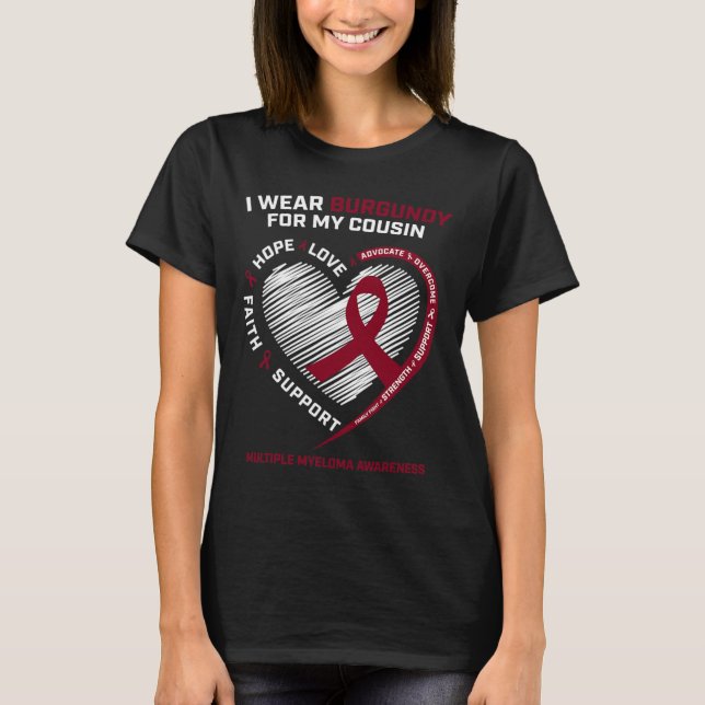 T-shirt Guerrier Du Cancer Du Sein Couvert Par Le Sang (Devant)