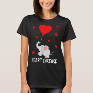 T-shirt Guerrier du cœur Éléphant Maladie cardiaque Sensib