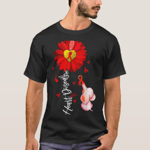 T-shirt Guerrier du cœur Tournesol Maladie du cœur de l'él