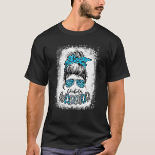 T-shirt Guerrier du diabète Messy Bun Leopard Nous Portons