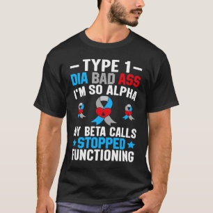 T-shirt Guerrier du diabète Type 1 Dia Bleu Ruban Diabète