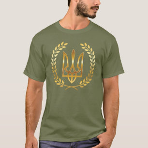 T-Shirt Guerrier d'Ukraine Trident Doré