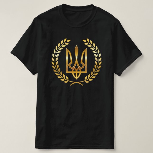 T-Shirt Guerrier d'Ukraine Trident Doré (Design devant)