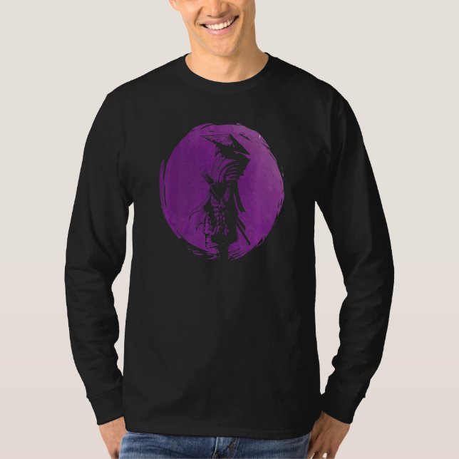 T-shirt Guerrier En Armor Samurai Avec Épée (Devant)