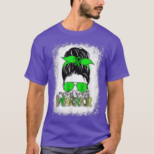 T-shirt Guerrier en santé mentale Messy Bun en santé menta