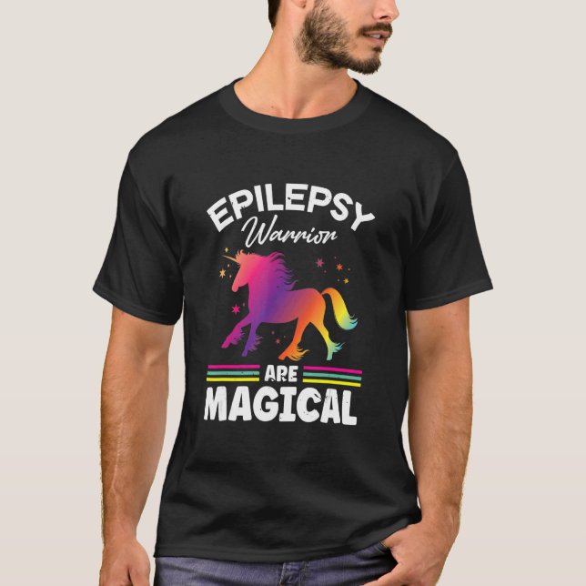 T-shirt Guerrier épileptique et épilepsie au ruban pourpre (Devant)
