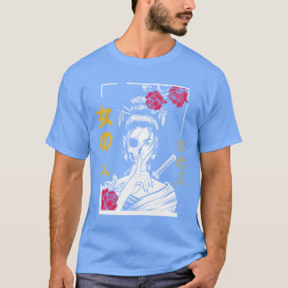 T-shirt Guerrier floral de samouraï japonais femme geisha